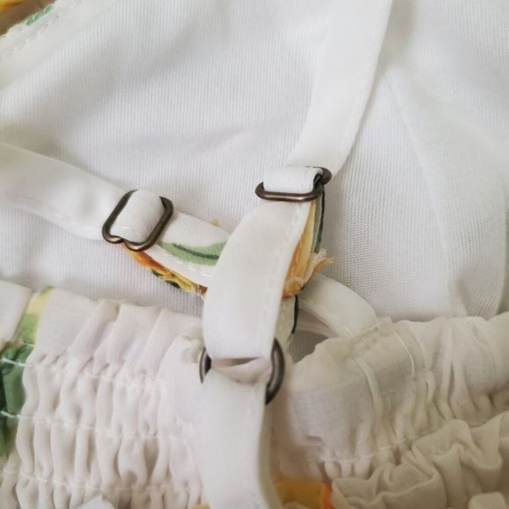 Japna Womens mini dress size medium lemons printed wrap adjustable straps nwt - Picture 9 of 13